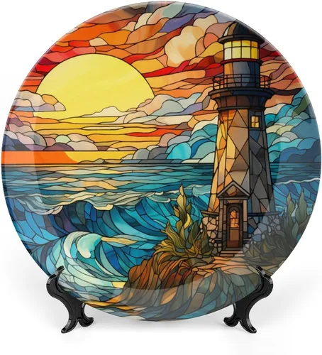 Vista 10 de Platos decorativos con diseño de flores bohemias, platos de cerámica para decoración del hogar, platos de exhibición para sala de estar, cocina
