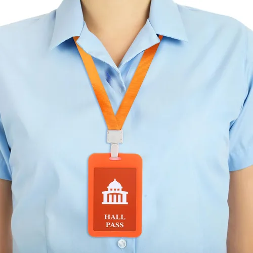 Vista 4 de Juego de 8 cordones de pasillo y pases escolares, juego de pases escolares de PVC irrompible, juego de pases escolares para profesores, biblioteca