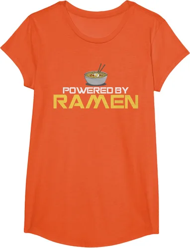 Vista 69 de Camiseta de fideos de anime japoneses Powered By Ramen, Negro, S