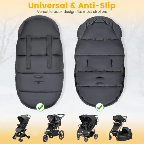 Vista 3 de Orzbow Saco universal para cochecito, bolsa de invierno para cochecito de bebé, saco de dormir cálido de forro polar coral para clima frío