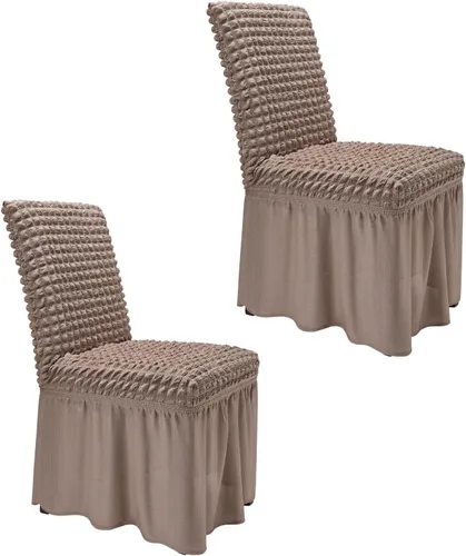 Vista 32 de NICEEC - Juego de 2 fundas para sillas de comedor Beige