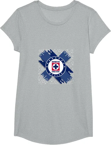 Vista 50 de Camiseta con logotipo de CAZ, Azul / Patchwork, S
