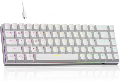Vista 10 de MageGee Teclado para juegos de disparo rápido 60%, interruptor magnético de efecto Hall, punto de actuación ajustable, teclado con cable Negro