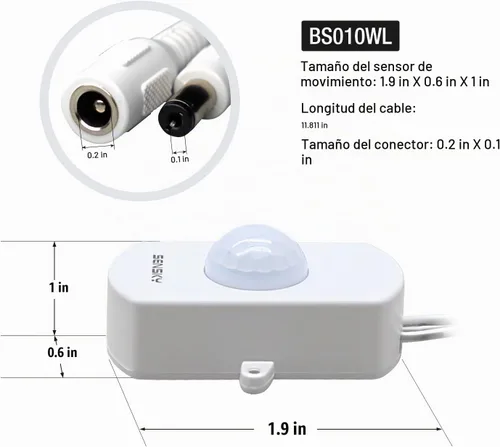 Vista 2 de SENSKY BS010WL DC 12v a 24v Mini Pir Sensor de Movimiento Interruptor de Ocupación Sensor de Ocupación para DIY Iluminación LED