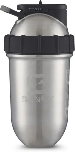 Vista 12 de SHAKESPHERE Botella agitadora de acero inoxidable - Botella agitadora de proteína aislada de 24 oz para bebidas frías y calientes - Ideal