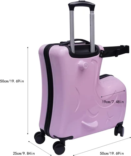 Vista 4 de TdiriNar Carro de paseo para niños de 20 pulgadas, equipaje portátil para niños con 4 ruedas universales, varios colores, impermeable, unisex