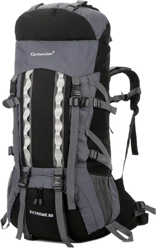 Vista 9 de Mochilas de marco interno 80L con cubierta de lluvia Mochila de senderismo al aire libre Bolsa de trekking impermeable, Verde militar, Mochila