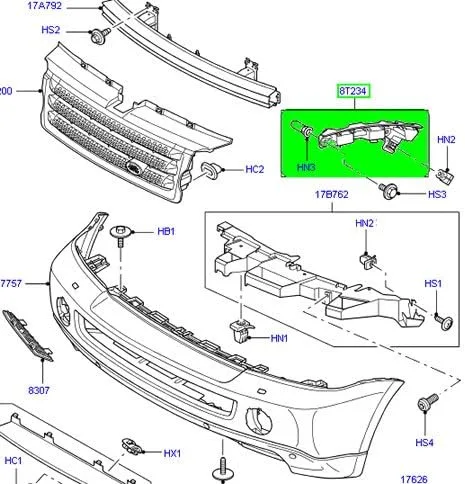 Vista 6 de LAND ROVER SOPORTE PARAGOLPES DELANTERO RANGE ROVER SPORT 05-09' LH DPL000171