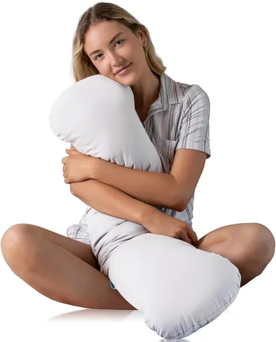 Vista 9 de SleepCloud Almohada corporal con peso de 6.5 libras, cubierta de Tencel Azul Ártico