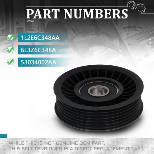 Vista 2 de IRONTEK 1L2E6C348AA Tensor de correa Polea tensora para Ford (2002-2005 Excursion/ 2002-2014 Expedition/2002-2010 F-150), para Jeep 2007-2018