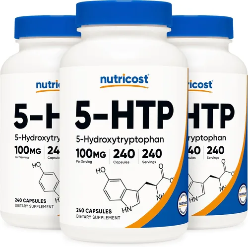 Vista 6 de Nutricost 5-HTP 100 mg; 240 Cápsulas (5-hydroxytryptophan), 1 botella