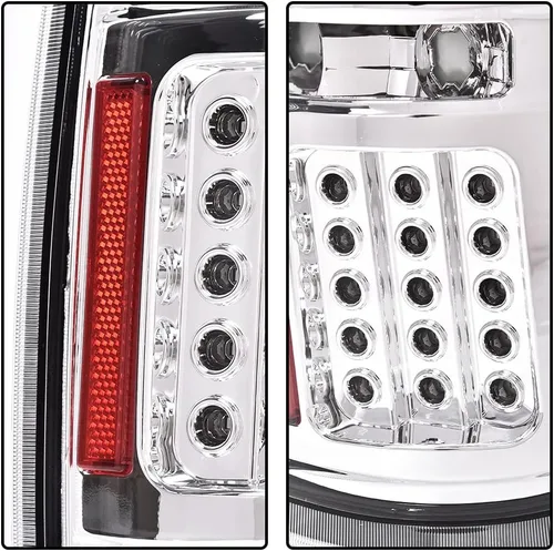 Vista 3 de CHEDA Luces traseras, compatibles con Ford F150 2009-2014, juego de luces traseras con lente transparente y carcasa cromada, BL3Z13405B, BL3Z13404B