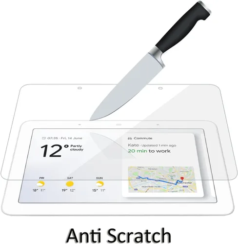 Vista 4 de Orzero Paquete de 2 protectores de pantalla de vidrio templado compatible con Google Home Hub/Nest Hub de 7 pulgadas, 9 dureza, HD, antiarañazos