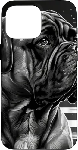 Vista 19 de iPhone 16 Bullmastiff Dog Black And White American Flag Bullmastiff Case