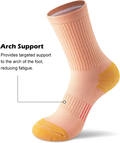 Vista 2 de Gonii Crew Socks Women Hiking Running Athletic Cushioned Compression Socks 5-6 Pairs