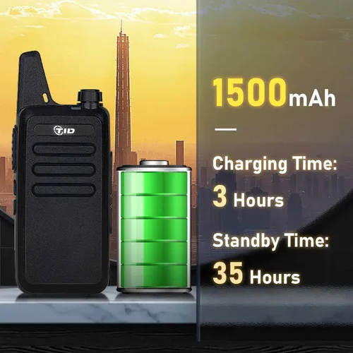 Vista 4 de TID RADIO TD-M8s Radios Walkie Talkies Radio bidireccional recargable (paquete de 6) Radio FRS sin licencia con cargador de 6 vías Multi Gang