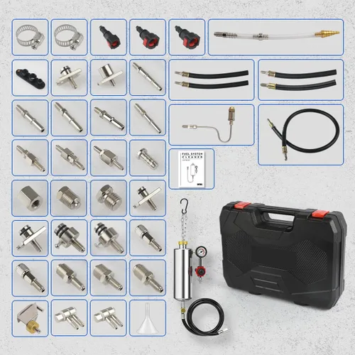 Vista 9 de Kit de Limpiador de Inyectores de Combustible CMTOOL, Kit de Limpieza del Sistema de Combustible Automotriz, Herramienta de Limpieza de 1000ML sin