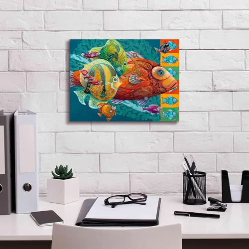 Vista 3 de Epic Graffiti 'The School' de David Galchutt, arte de pared en lienzo, 16 x 12 pulgadas