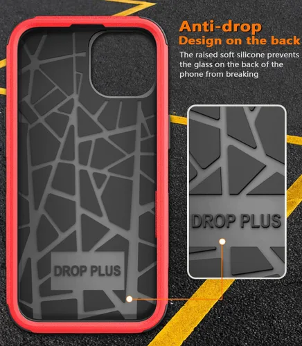 Vista 7 de Diverbox Funda para iPhone 15 Plus - Rojo