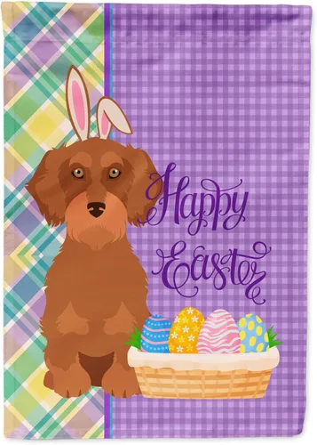 Vista 192 de Caroline's Treasures WDK4925GF Bandera de Pascua Airedale Terrier negra y tostada, tamaño jardín, bandera decorativa para patio exterior, patio