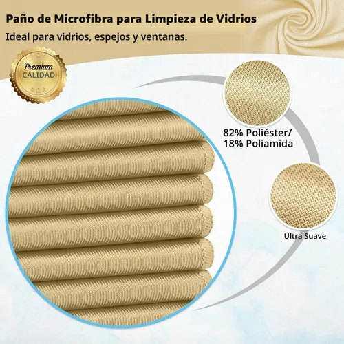 Vista 2 de Paño de limpieza de microfibra – Paquete de 6 paños de limpieza de lentes, trapos de limpieza de ventanas de 16 x 14 pulgadas, paños de pulido sin