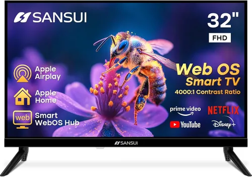 Vista 11 de SANSUI 24 pulgadas 768P DLED Smart WebOS TV Televisión pequeña con Chromecast incorporado WebOS hub compatible con HomeKit Compatible