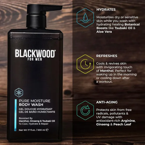 Vista 8 de BLACKWOOD FOR MEN Active Man - Acondicionador diario (17 onzas) y gel de baño de humedad pura (17 onzas), fórmula vegana natural, sin sulfato, sin