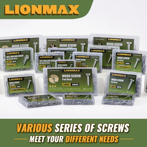 Vista 7 de LIONMAX 150 tornillos de madera de cabeza plana #8 × 3/4 pulgadas, tornillo autorroscante de acero inoxidable 304, Phillips Drive, resistente a