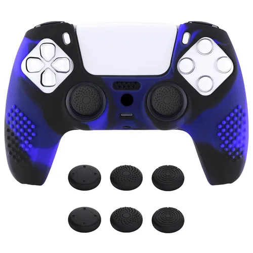Vista 18 de eXtremeRate PlayVital Aqua Green 3D Studded Edition Anti-Slip Silicone Cover Skin for ps5 Controller, Soft Rubber Case for PS5 Wireless Controller