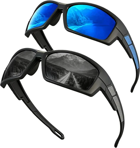 Vista 8 de Lentes de sol deportivos polarizados para hombre, envolventes UV400, para correr, pescar, ciclismo y conducir, TR90