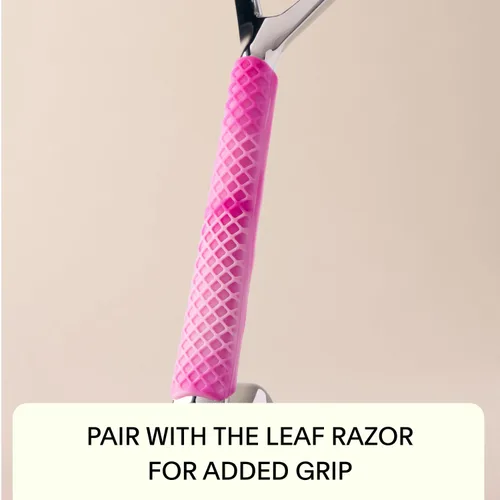 Vista 2 de Leaf Shave The Leaf Razor Grip Sleeve, Pink Swirl - Mango de silicona para maquinilla de afeitar