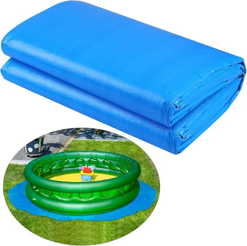 Vista 8 de Boao Almohadilla de revestimiento de piscina de 12 pies para piscinas sobre el suelo, lona para proteger la piscina inflable, tela debajo del suelo