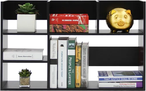 Vista 4 de TY ARTS & CULTURE - Organizador de almacenamiento de escritorio de madera, multiusos, estantería de escritorio, estante grande, estante de encimera