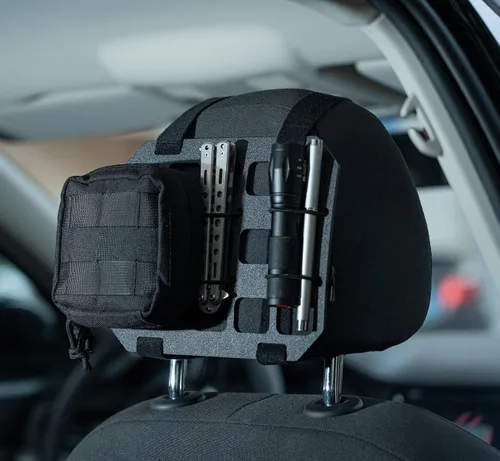Vista 6 de TACNEX Organizador de Reposacabezas de Automóvil Panel MOLLE para Respaldo de Asiento de Vehículo Bolsa EDC Funda Portaherramientas Soporte