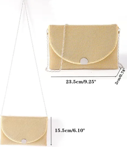 Vista 5 de AZWBAG Bolso de noche para mujer con diamantes de imitación brillantes