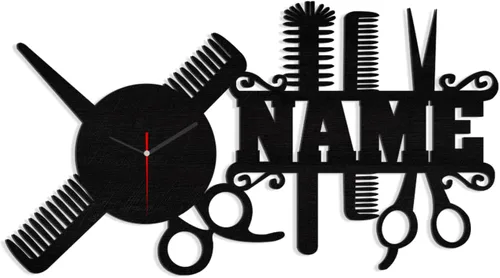 Vista 6 de AIFLM Reloj de pared personalizado para peluquería con texto personalizado, reloj de pared para peluquería, peluquería, reloj de pared, regalo único