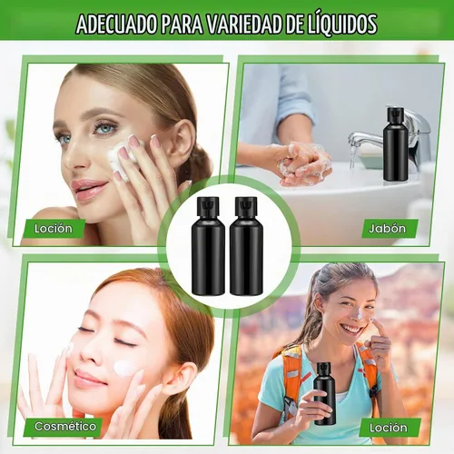 Vista 7 de Eccliy Paquete de 100 botellas de plástico de 2 onzas, botella de loción de viaje, botellas de plástico con tapas, recipientes pequeños de viaje