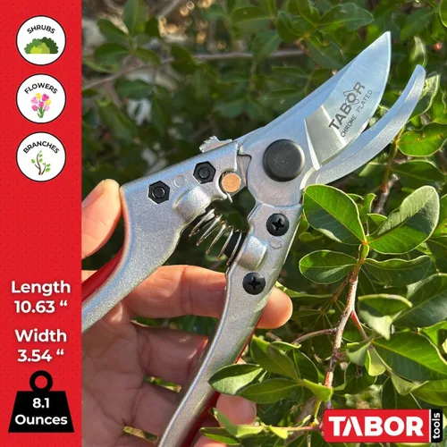Vista 3 de TABOR TOOLS S834A Tijeras de podar de derivación para manos medianas a grandes, cuchillas de acero inoxidable con capacidad de corte de 3/4
