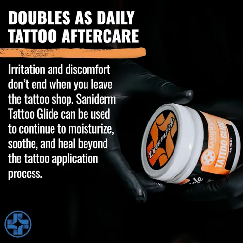 Vista 4 de Saniderm - Dreamsicle Tattoo Glide Naturalmente Perfumado - 4 oz Features Whipped Texture, Petroleum-Free Formula, Orange & Vanilla Oils and