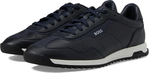 Vista 4 de HUGO BOSS Zapatillas Zayn de malla de cuero de perfil bajo para hombre