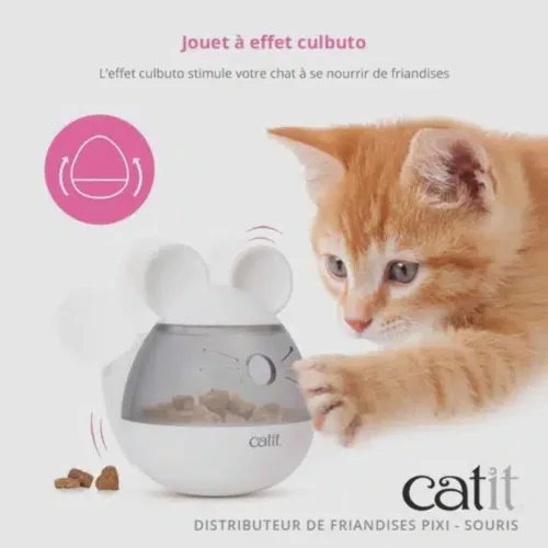 Vista 4 de Catit PIXI - Dispensador de golosinas, juguete interactivo para gatos, ratón