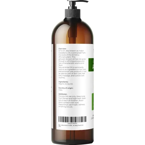 Vista 3 de velona Amla Oil USDA certificado orgánico - 32 onzas líquidas Aceite portador 100% puro y natural Virgen extra, sin refinar, prensado en frío