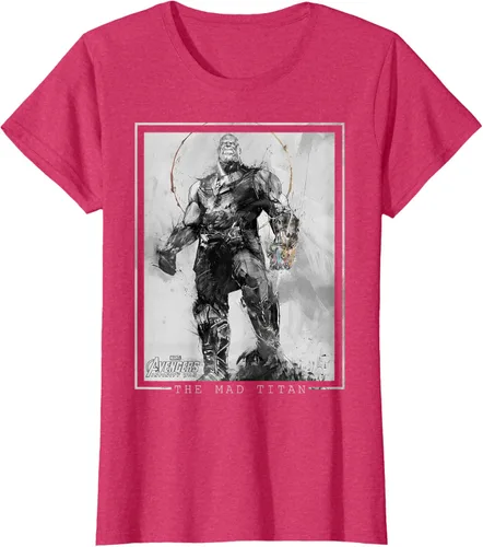Vista 11 de Marvel Avengers Infinity War Thanos Sketch Graphic Camiseta Negro