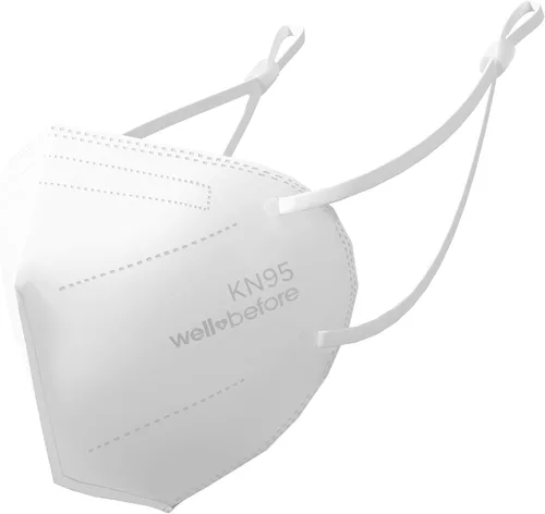 Vista 8 de Well Before KN95 - Paquete de 10 mascarillas desechables Mascarilla envuelta individualmente con lazo ajustable para las orejas