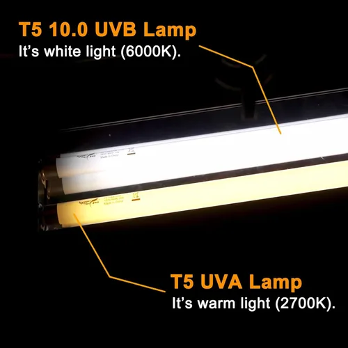 Vista 4 de Luces de terrario T5 UVB para reptiles con temporizador, 22