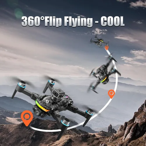 Vista 10 de Control remoto con pantalla Drone con cámara para adultos, 1080P RC Drone con luces intermitentes, FPV inteligente para evitar obstáculos