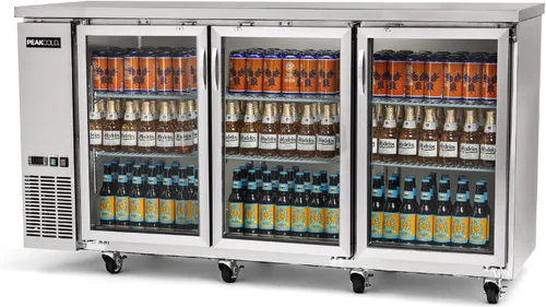 Vista 10 de PEAKCOLD - Enfriador comercial de barra trasera de 36 pulgadas, 1 puerta, puerta de cristal, color negro