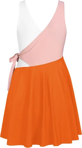 Vista 8 de ZAFUL Traje de baño de una pieza para mujer con cuello en V cruzado y falda lateral