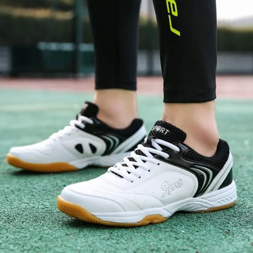 Vista 6 de Maylrvjv Zapatos de bádminton para hombre, ligeros, resistentes al desgaste, para entrenamiento de cancha, raqueta, squash, tenis atléticos