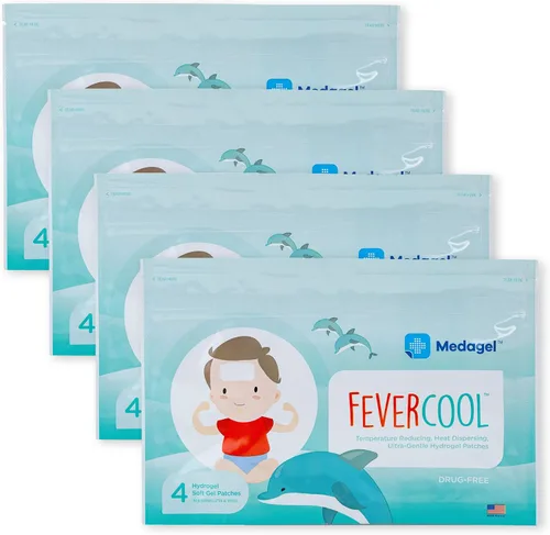 Vista 8 de Medagel FeverCool Patches - Parches refrescantes para aliviar la fiebre, la migraña y el dolor de cabeza Fabricado en los Estados Unidos